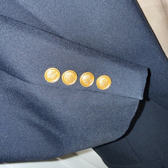 Savile Row Men's Navy Blue Blazer with Gold Buttons size 40L - Picture 8 of 16